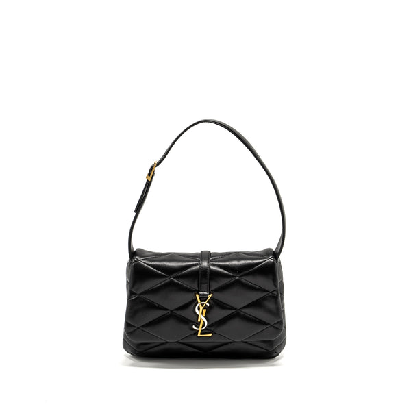 Saint Laurent/YSL LE 57 Quilted Hobo Shoulder Bag Lambskin Black Multicolour Hardware