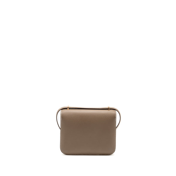 Hermes Mini Constance Epsom Etoupe RGHW Stamp B