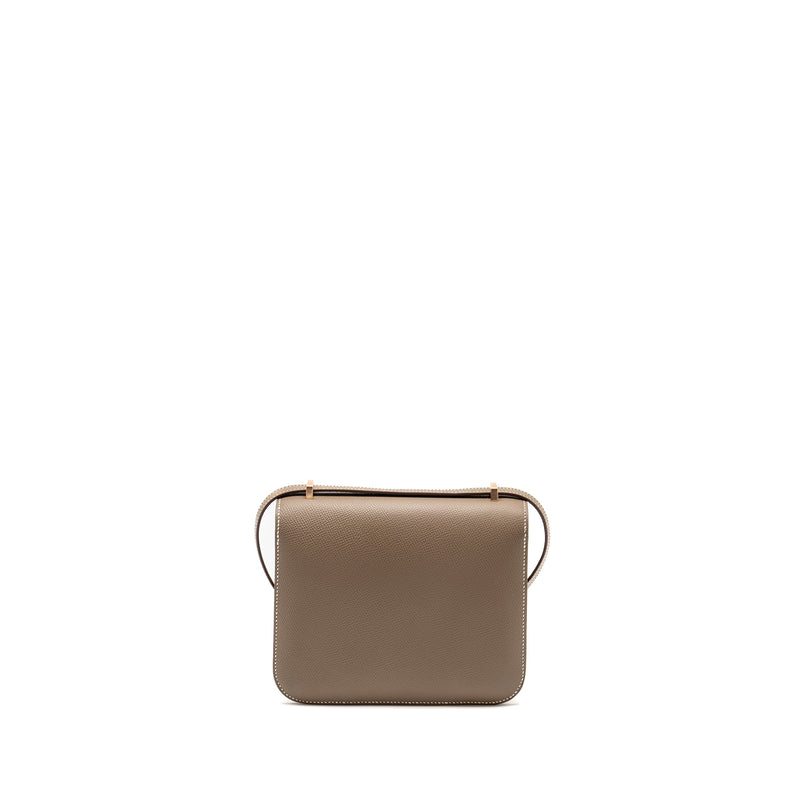 Hermes Mini Constance Epsom Etoupe RGHW Stamp B