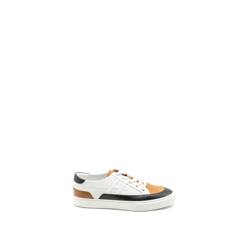 Hermes Size 41 Homme Deep Sneaker Calfskin White/Natural/Black