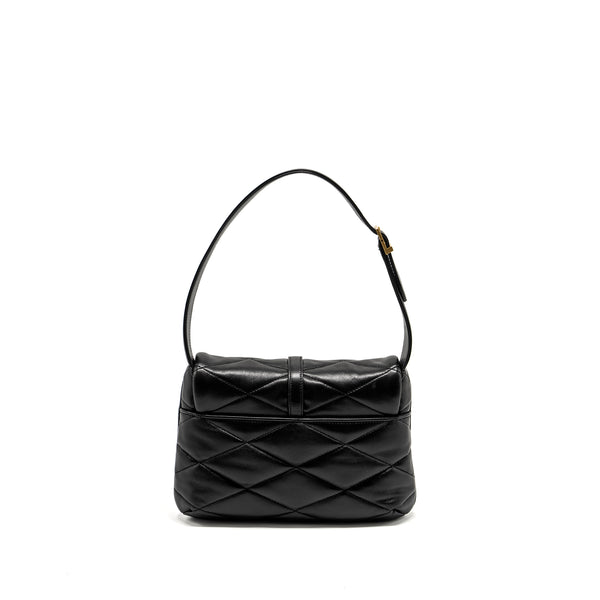 Saint Laurent/YSL LE 57 Quilted Hobo Shoulder Bag Lambskin Black Multicolour Hardware