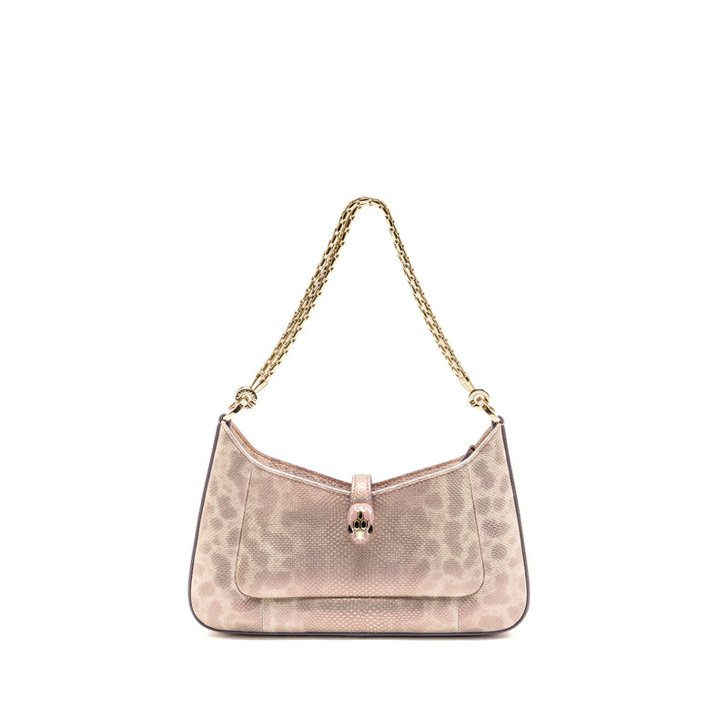 Bvlgari Small Serpenti Baia Shoulder Bag Karung Leather Pink LGHW