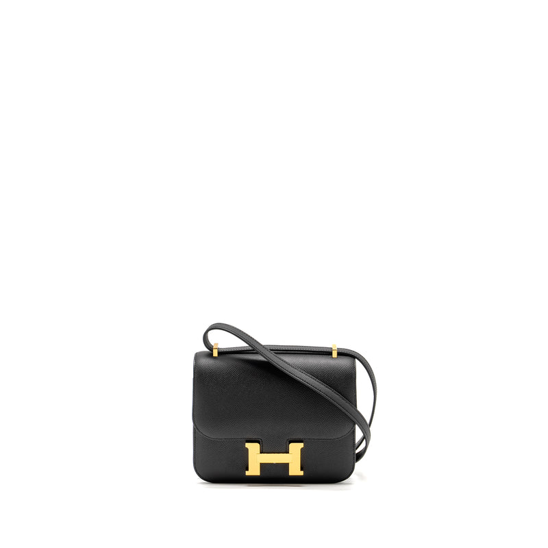 Hermes Mini Constance epsom Black GHW stamp B