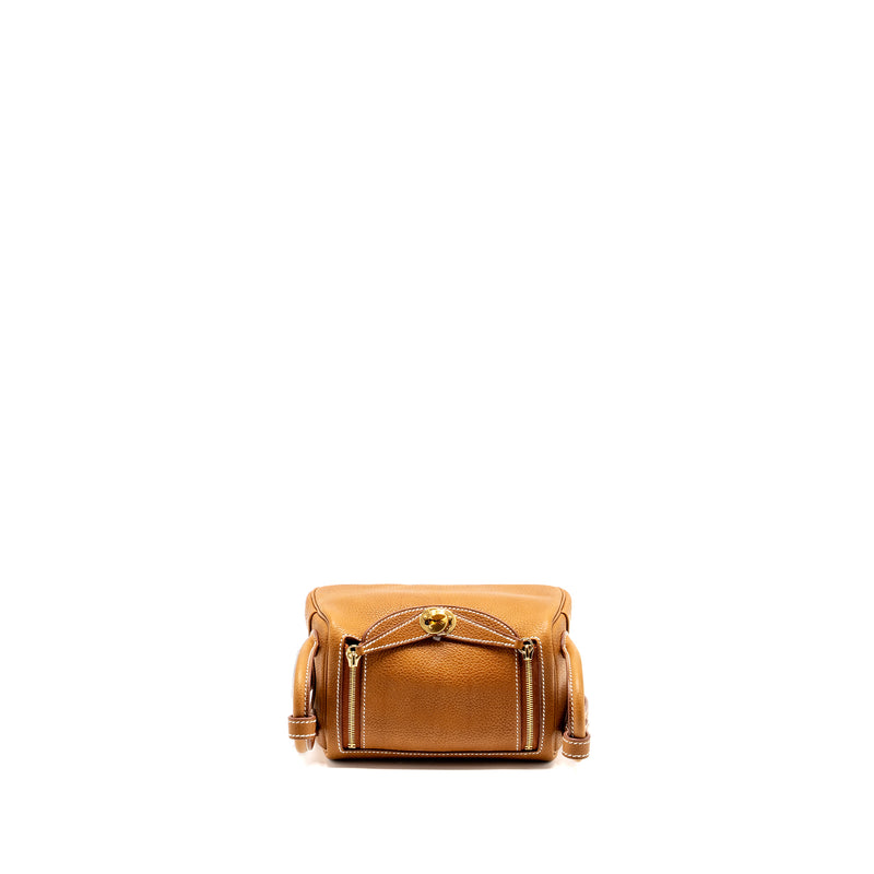 Hermes mini Lindy Barenia Faubourg Fauve GHW Stamp B