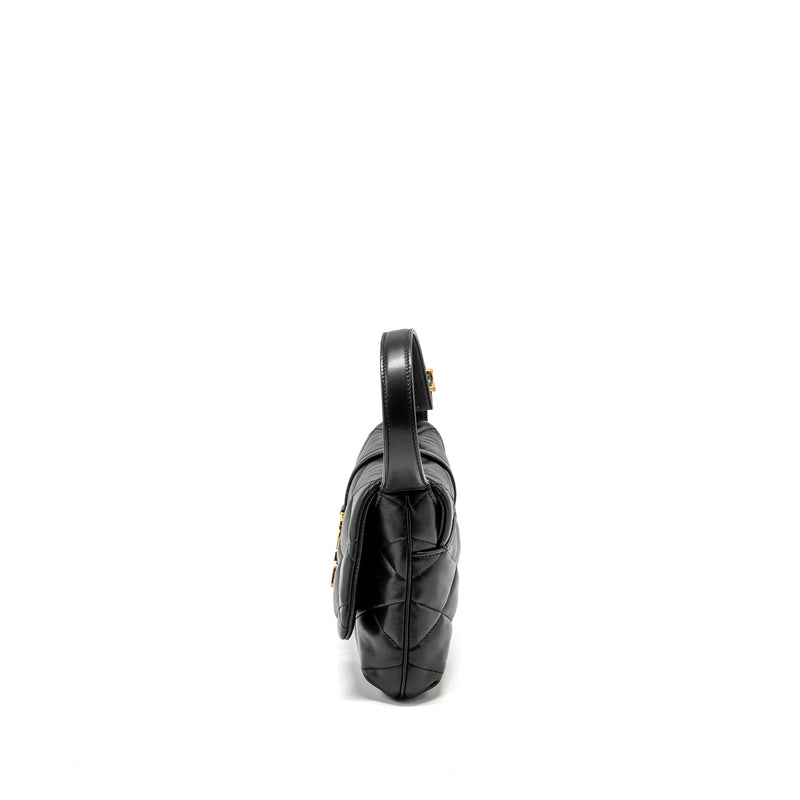 Saint Laurent/YSL LE 57 Quilted Hobo Shoulder Bag Lambskin Black Multicolour Hardware
