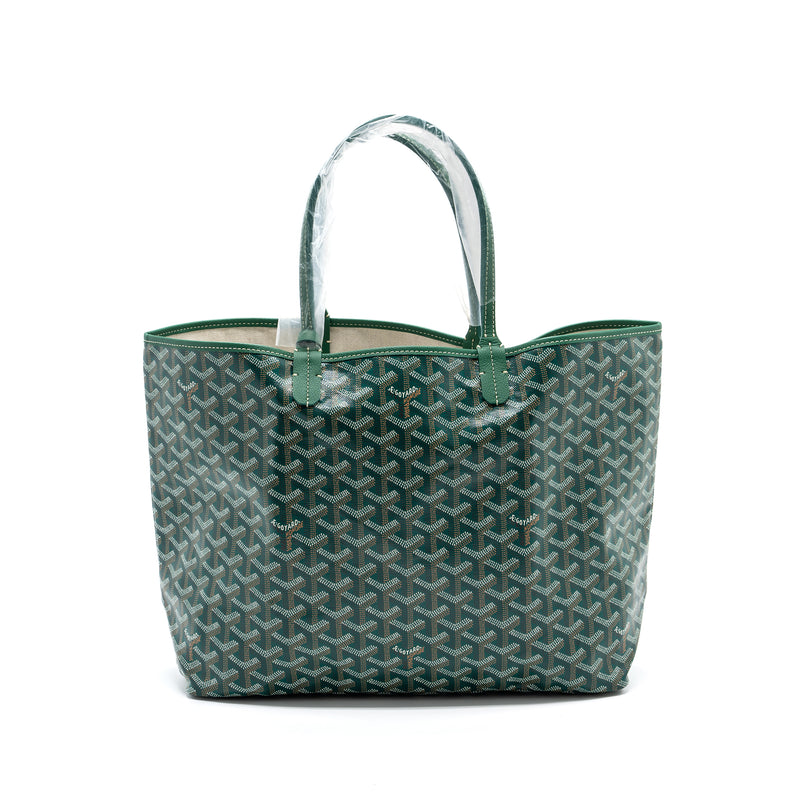 Goyard saint Louis PM tote bag goyardine canvas green / multicoloured SHW