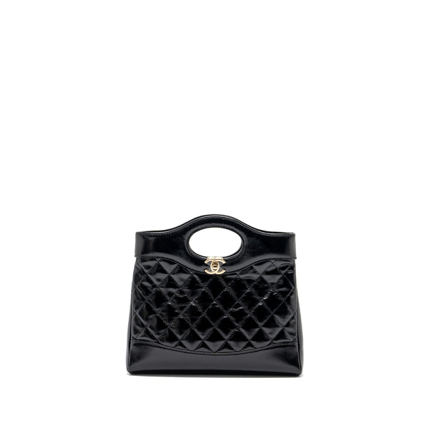 Chanel Kelly Mini Shopping Bag Mini 23K Shiny Aged Calfskin Black in Shiny  Aged Calfskin with Gold-Tone - US