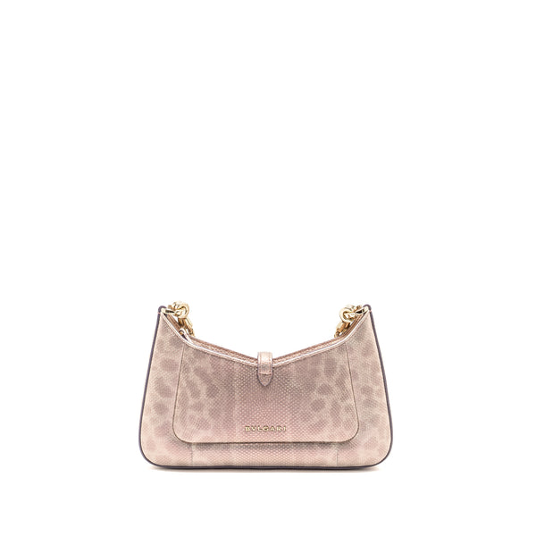 Bvlgari Small Serpenti Baia Shoulder Bag Karung Leather Pink LGHW