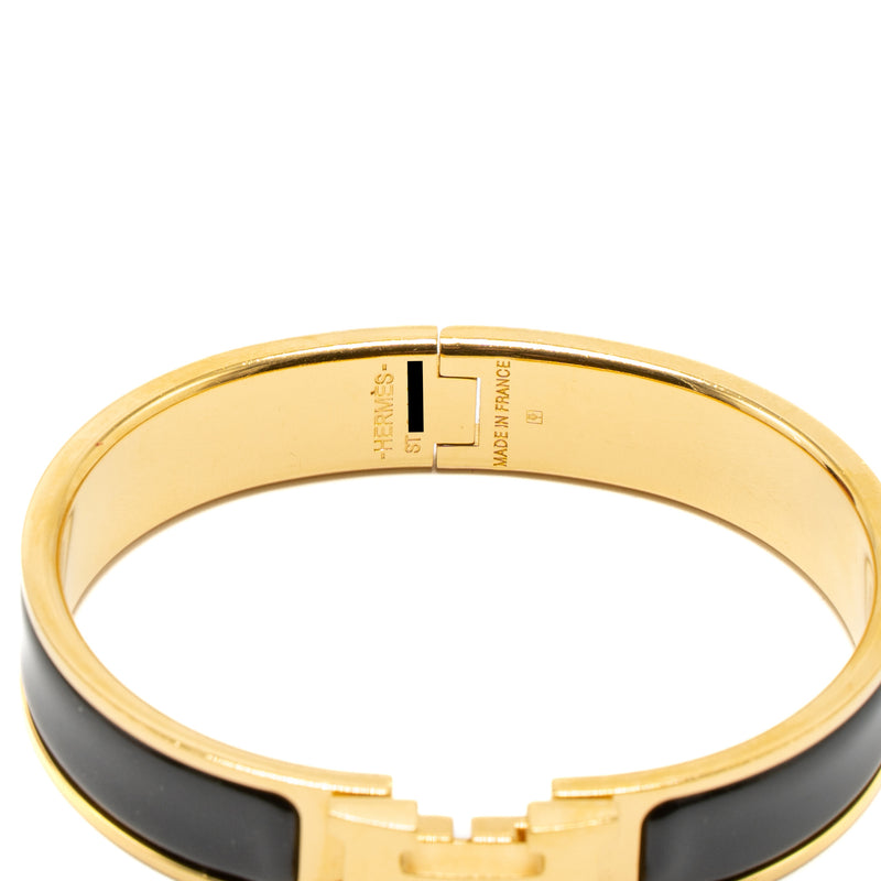 Hermes Size ST Clic H Bracelet Black GHW