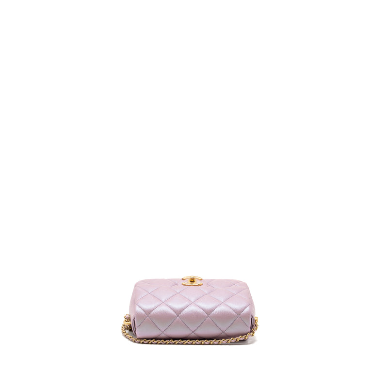 Chanel My Perfect Mini square flap bag caviar pink GHW (microchip)