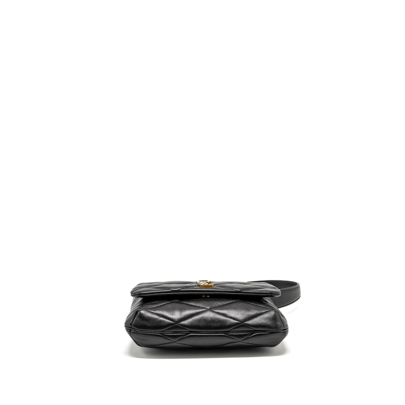 Saint Laurent/YSL LE 57 Quilted Hobo Shoulder Bag Lambskin Black Multicolour Hardware