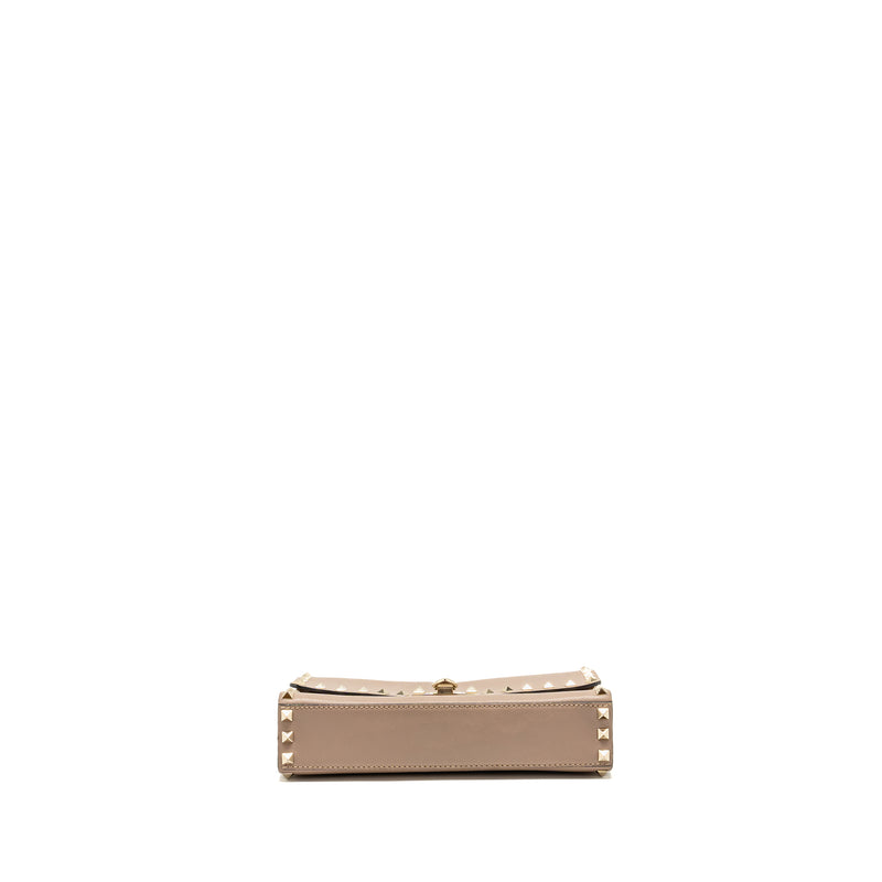 Valentino Small Rockstud Crossbody Bag Calfskin Beige LGHW