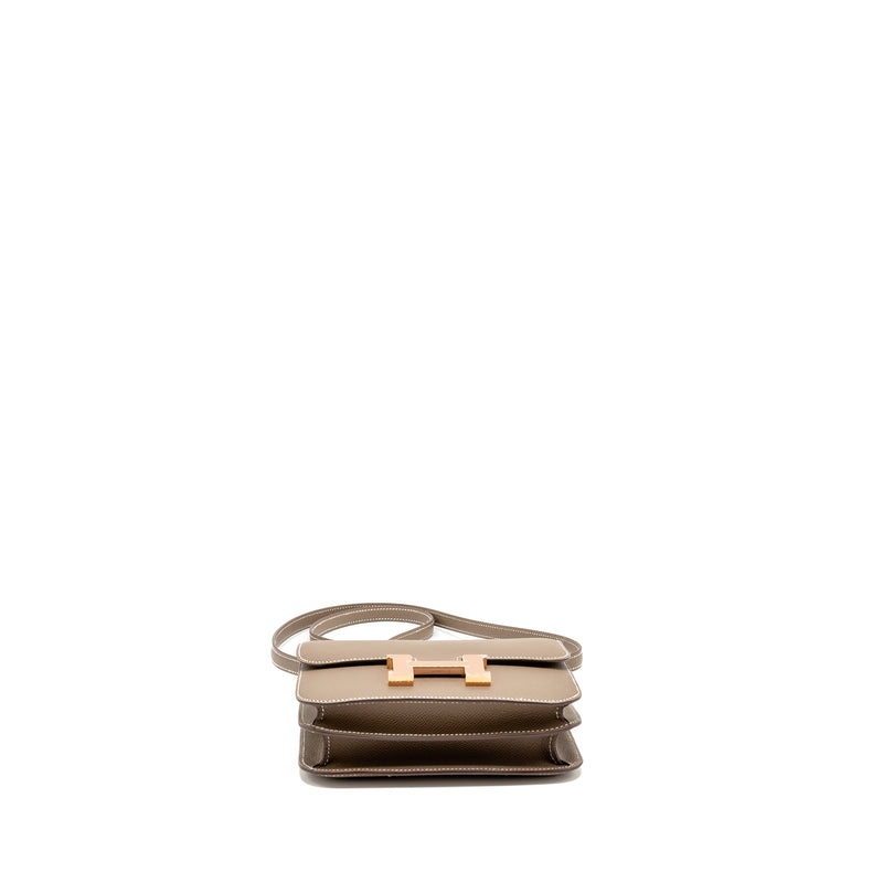 Hermes Mini Constance Epsom Etoupe RGHW Stamp B