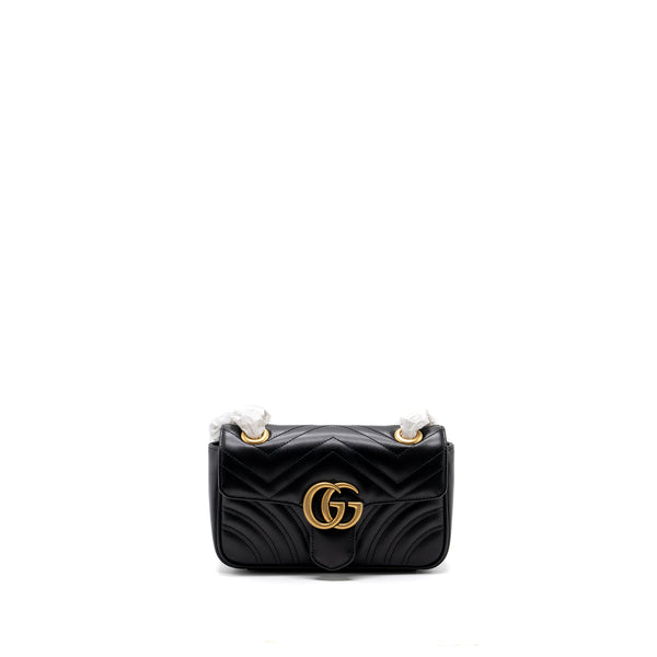 Gucci Mini GG Marmont Matelasse Bag Leather Black GHW