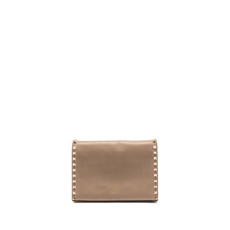 Valentino Small Rockstud Crossbody Bag Calfskin Beige LGHW