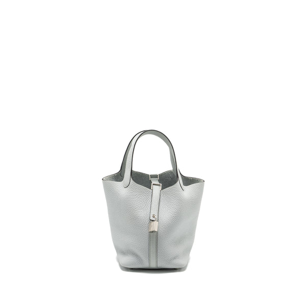 Hermes Picotin 18 Lock Bag Clemence Blue Pale SHW Stamp B