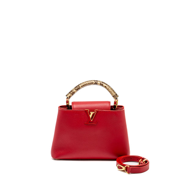 Louis Vuitton Capcuine BB with Python Handle Taurillon Red GHW