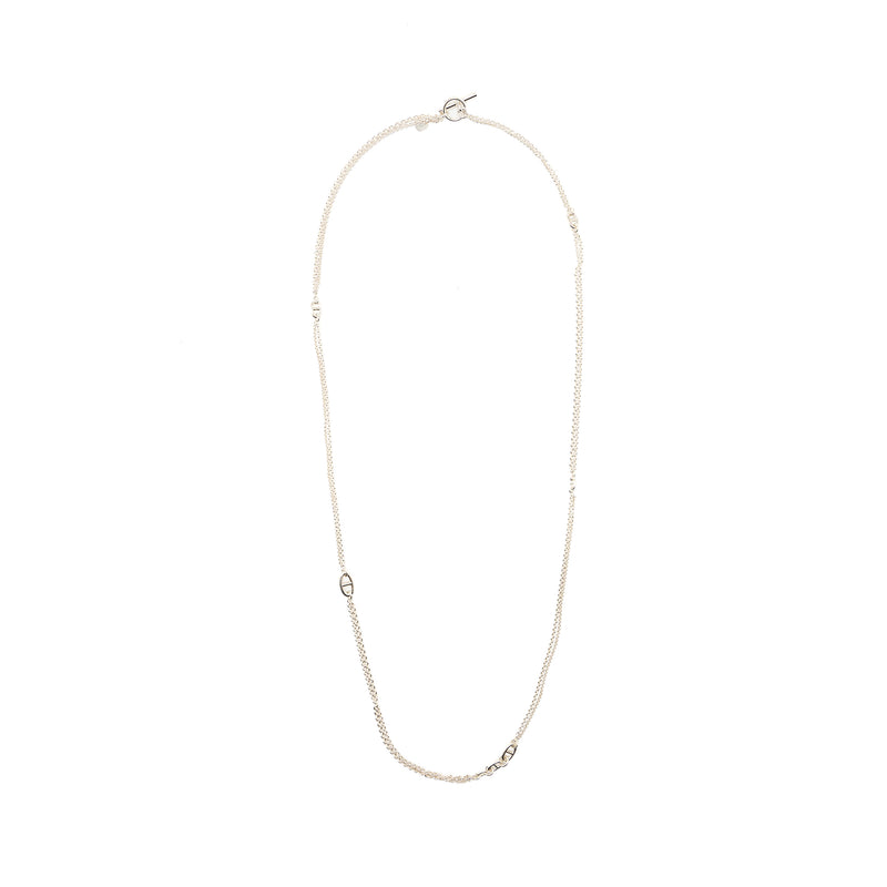 Hermes Sautoir Farandole Long Necklace Silver