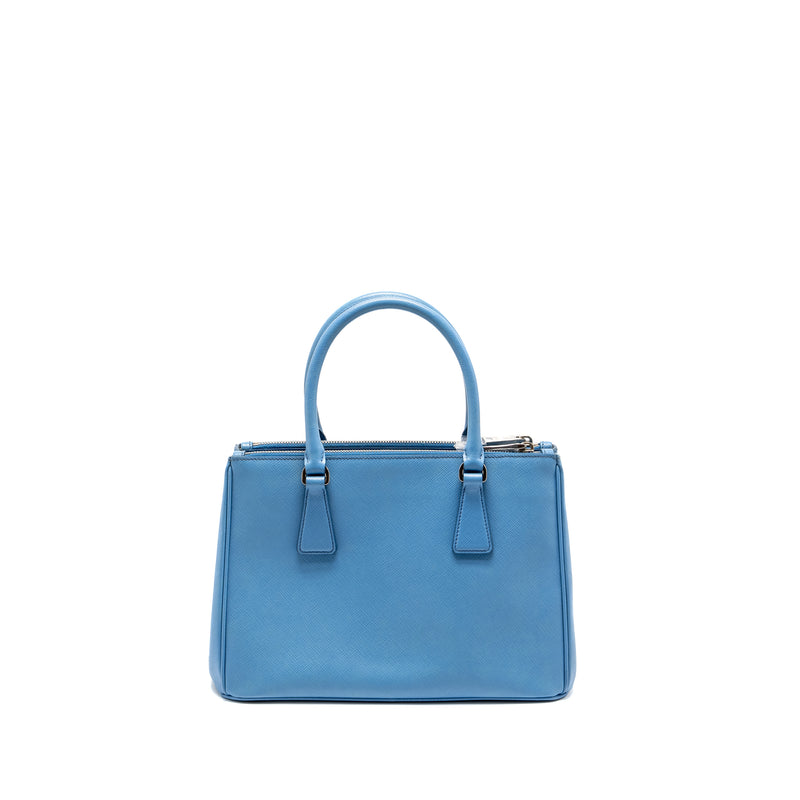 Prada Medium Galleria Saffiano Bag Leather Blue SHW