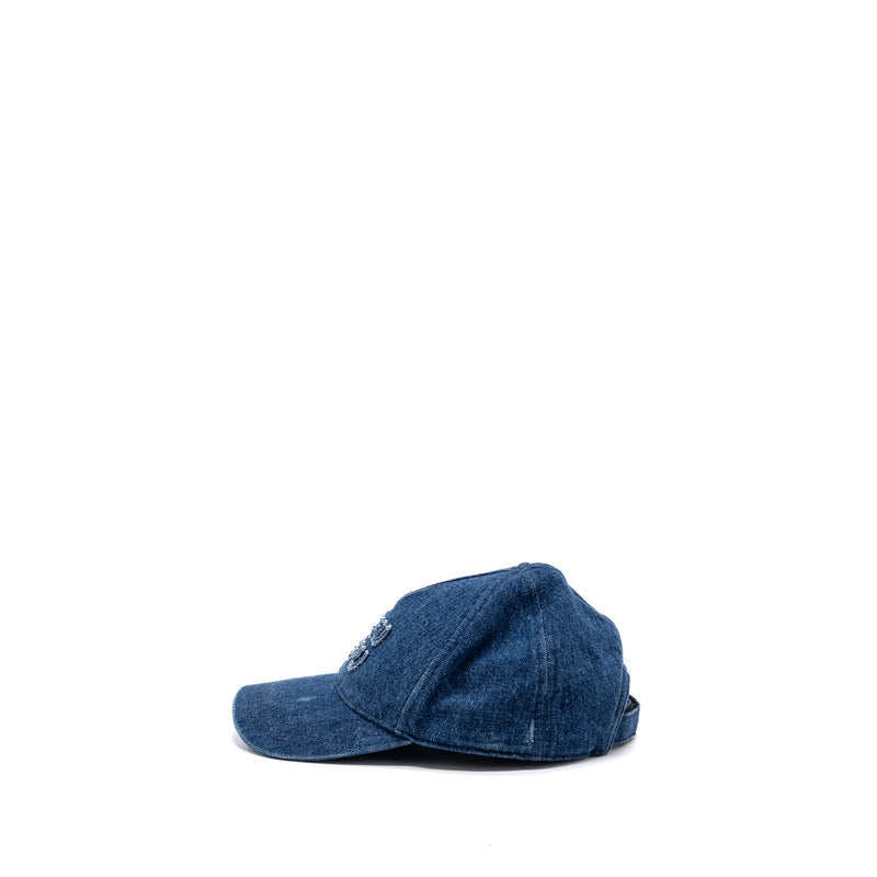 Miumiu Size S Logo Cap Denim Blue