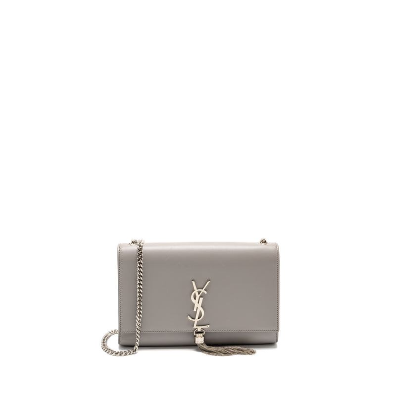 Saint Laurent/YSL Medium Kate Bag Calfskin Grey SHW