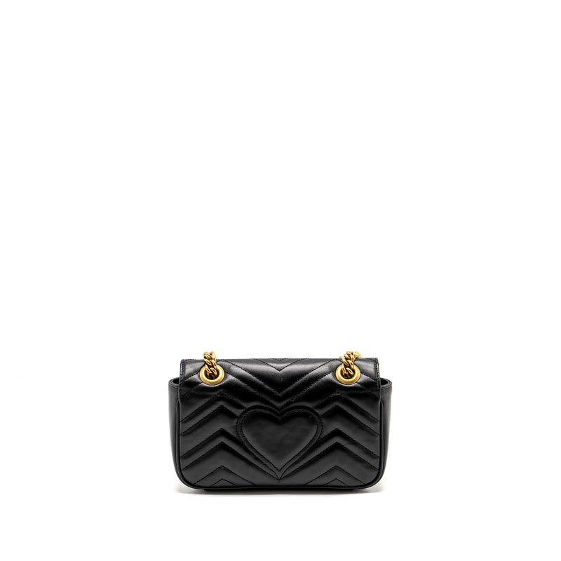 Gucci Mini GG Marmont Shoulder Bag Calfskin Black GHW