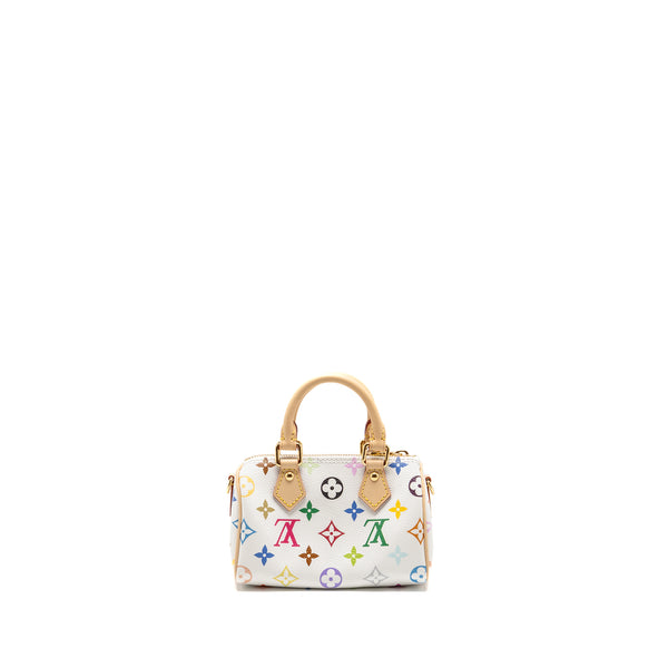 Louis Vuitton Takashi Murakami Nano Speedy Multicoloured Monogram Canvas White GHW
