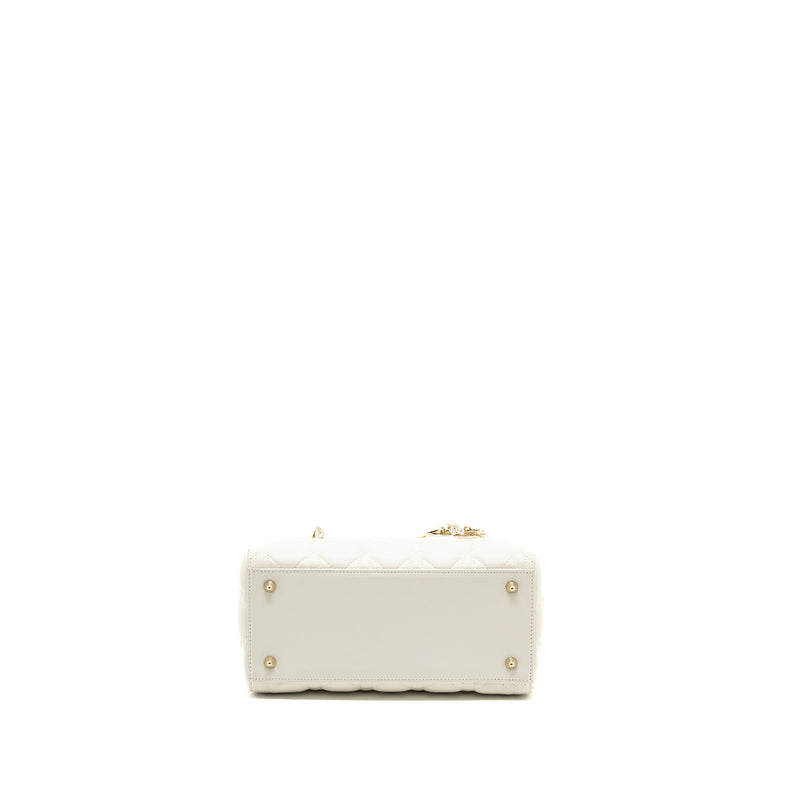 Dior Medium Lady dior bag lambskin white LGHW