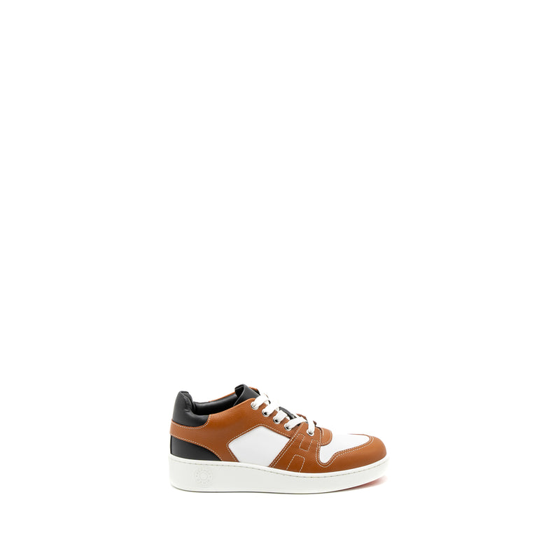 Hermes Size 35 Free Sneaker Calfskin Black/Gold/White SHW