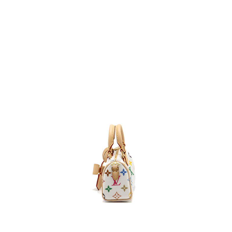 Louis Vuitton Takashi Murakami Nano Speedy Multicoloured Monogram Canvas White GHW