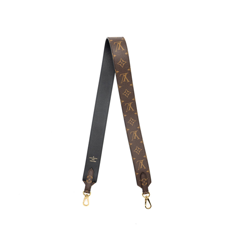 LOUIS VUITTON Bandouliere Shoulder Strap Monogram Canvas Black GHW