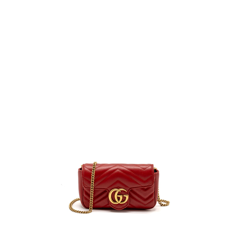 Gucci Super Mini GG Marmont Calfskin Red GHW