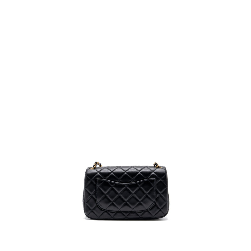 Chanel Pearl Crush Mini Rectangular Flap Bag Lambskin Black GHW