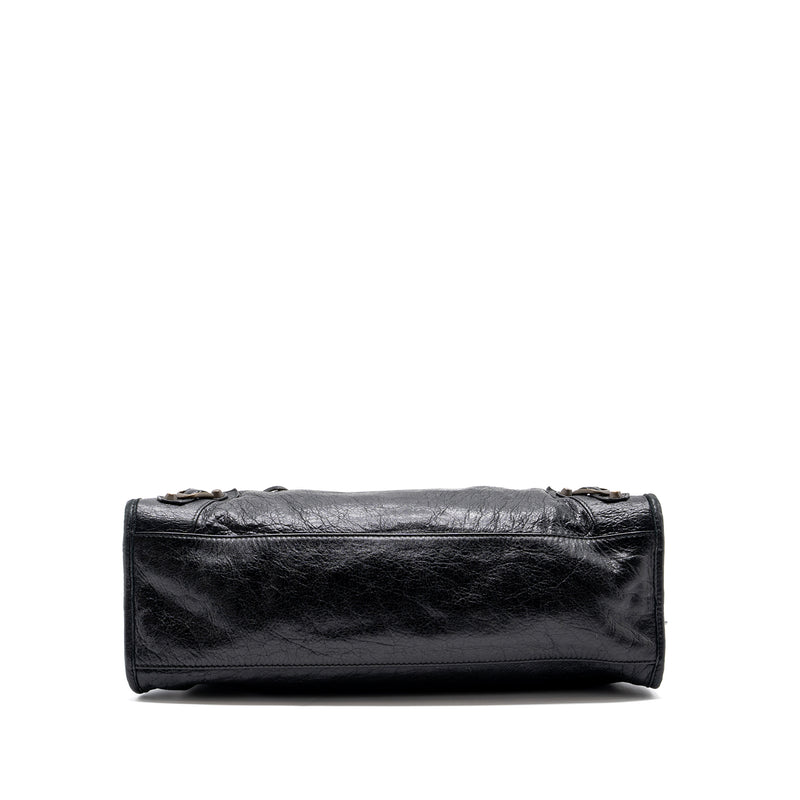 Balenciaga Classic City Bag leather Black Ruthenium Gold Hardware