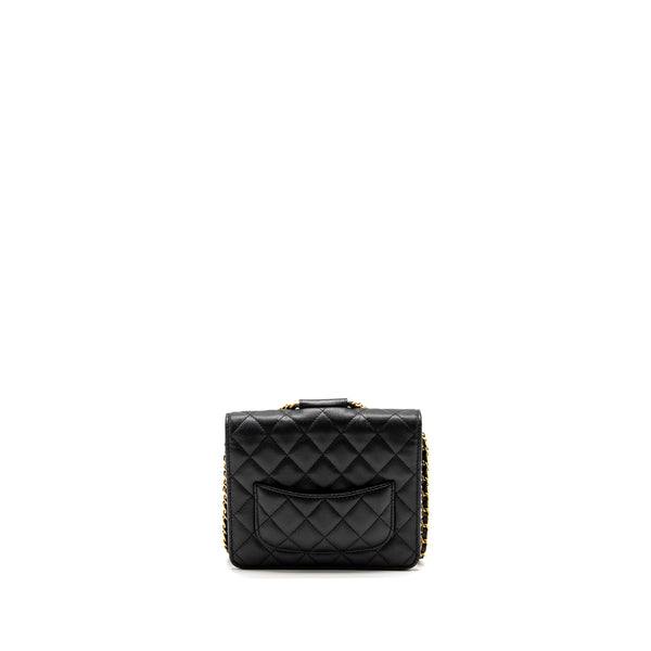 Chanel Circular Handle Quilted Flap Bag Caviar Black GHW