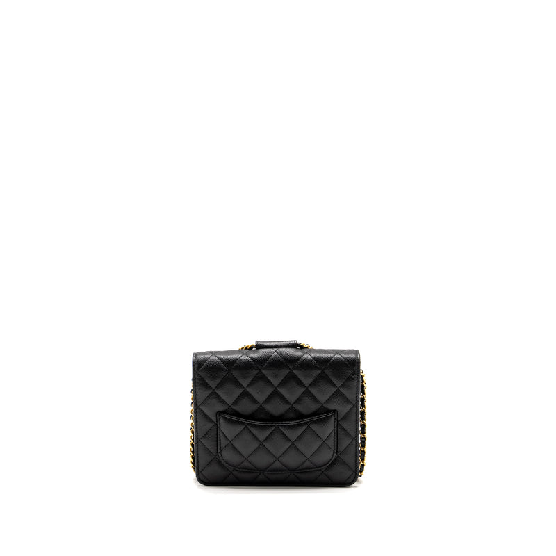 Chanel Circular Handle Quilted Flap Bag Caviar Black GHW