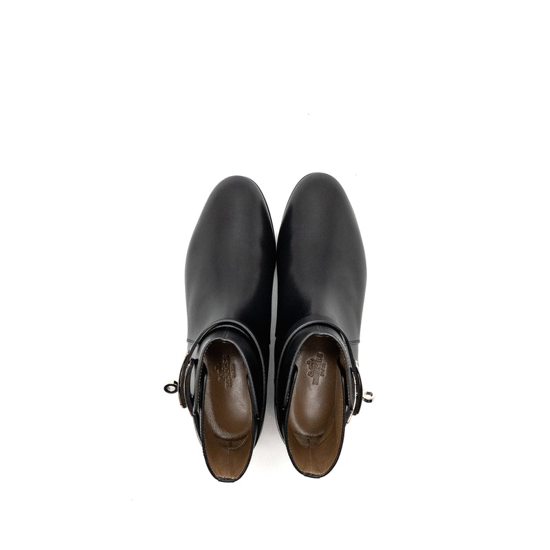 Hermes Size 37 Neo Ankle boots calfskin black SHW