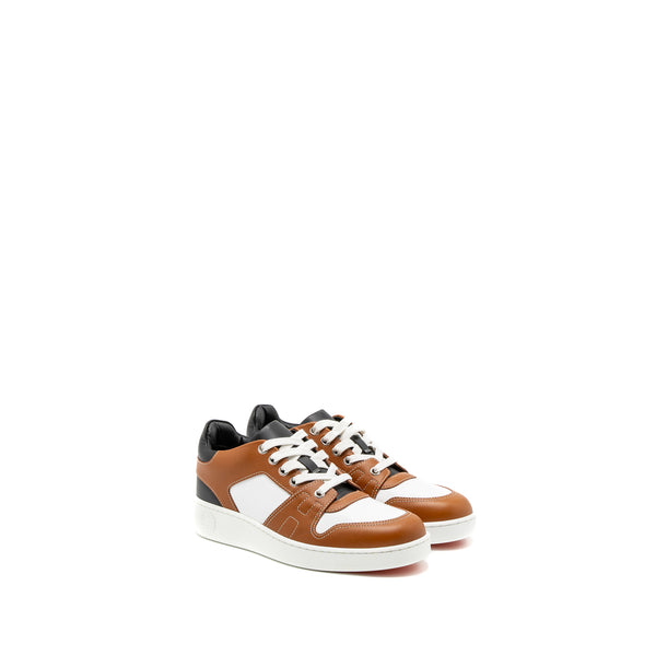 Hermes Size 35 Free Sneaker Calfskin Black/Gold/White SHW