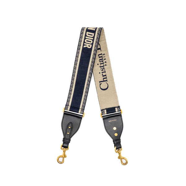 Dior Shoulder Strap Oblique Canvas/Leather Blue/Black GHW