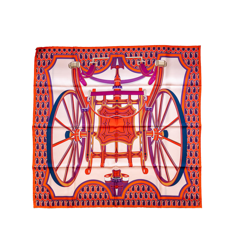 Hermes 90cm Silk Scarf Les Roues de Phaeton Multicolour