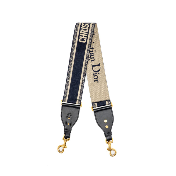 Dior Shoulder Strap Oblique Canvas/Leather Blue/Black GHW