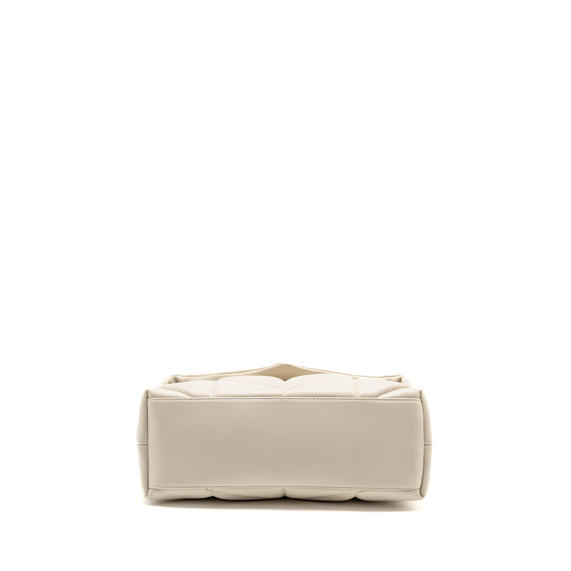 Saint Laurent/YSL Small Loulou Puffer Shoulder Bag Lambskin Blanc Vintage GHW