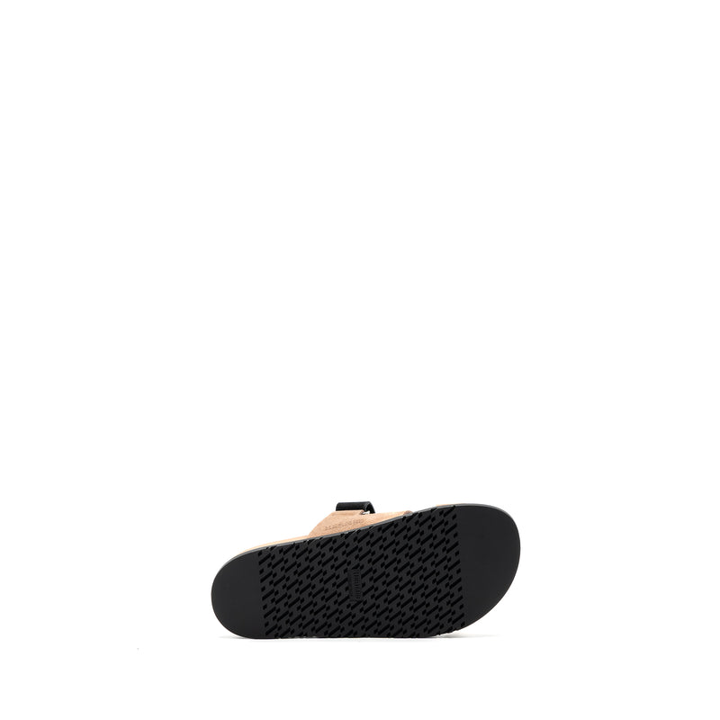 Hermes size38 chypre sandal suede leather rose perle / black