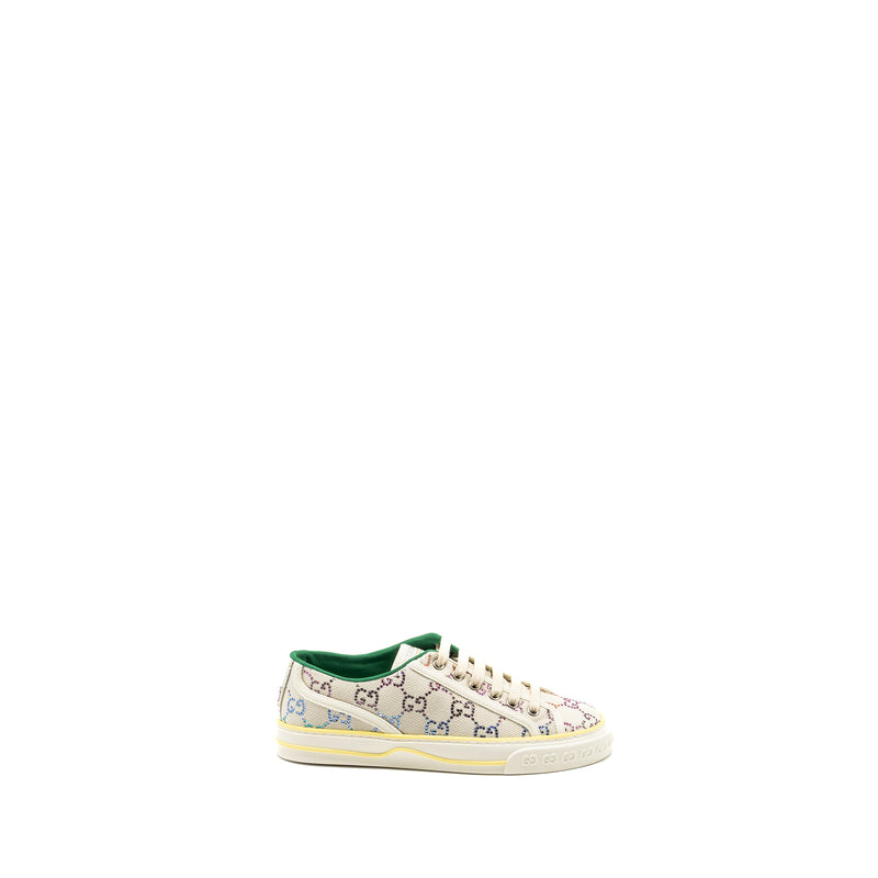 Gucci Size 37 Tennis 1977 Sneaker GG Logo Crystal Multicolour