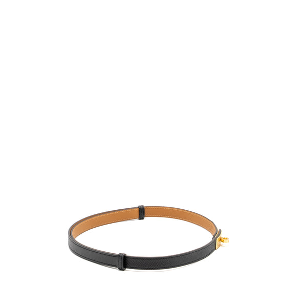 Hermes Kelly 18 Belt Epsom Black GHW Stamp W