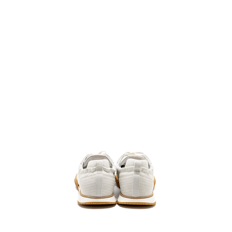 Hermes Size 43 Jet Sneaker Nappa/Suede Goatskin Blanc