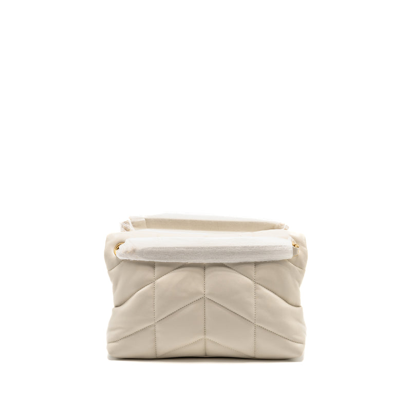 Saint Laurent/YSL Small Loulou Puffer Shoulder Bag Lambskin Blanc Vintage GHW