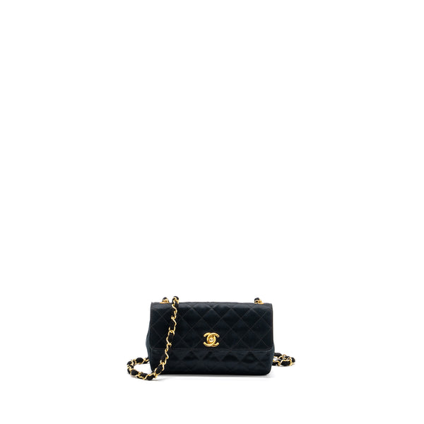 Chanel Vintage Flap Bag Satin Black GHW