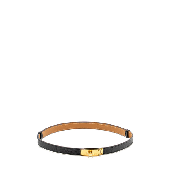 Hermes Kelly 18 Belt Epsom Black GHW Stamp W
