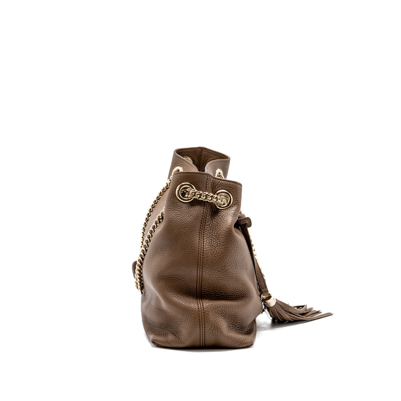 Gucci disco tote bag calfskin brown LGHW